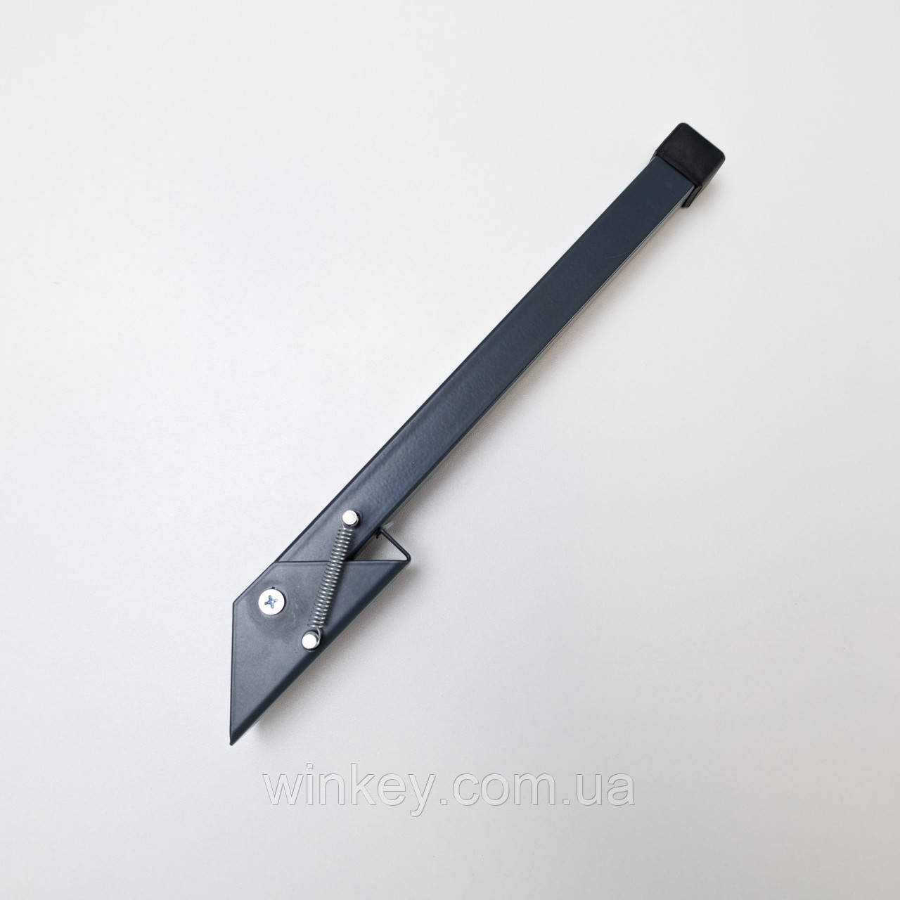 Дверний упор квадратний 250 мм антрацит ніжка відкидна, фото 1