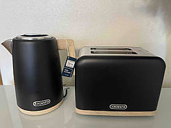 Комплект ARDESTO Тостер + електричний чайник чорного кольору