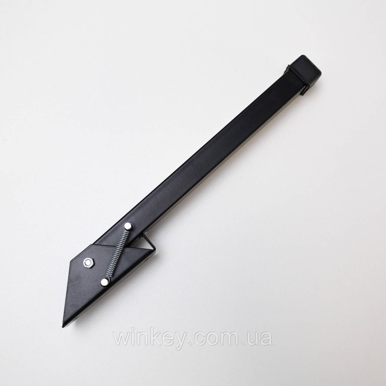 Дверний упор квадратний 250 мм чорний ніжка відкидна, фото 1