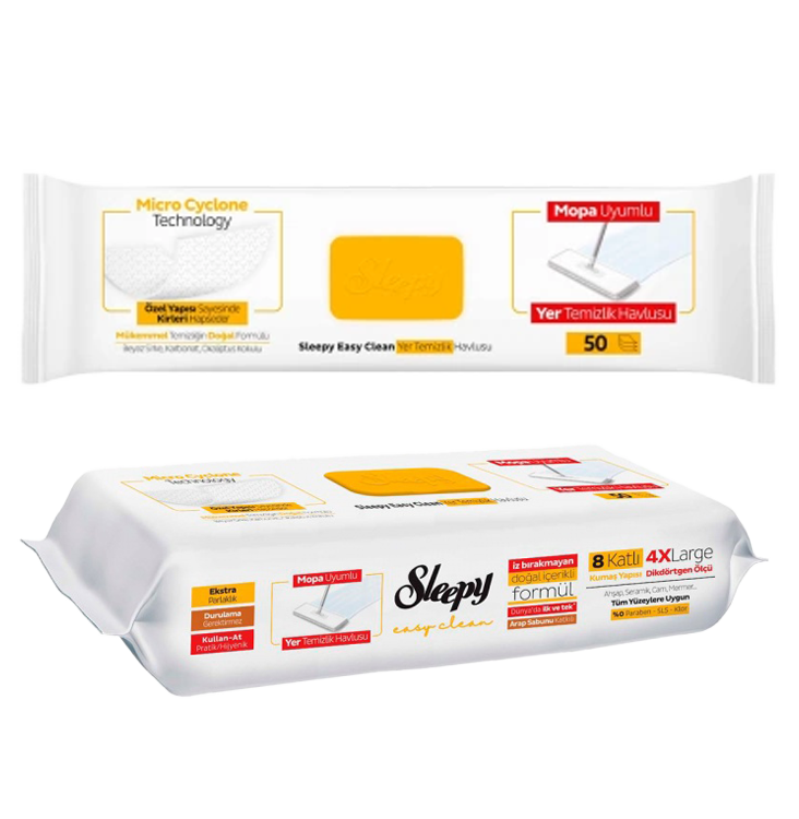 Вологі серветки SLEEPY Easy Clean Mop з жовтий клапаном 50шт., фото 1