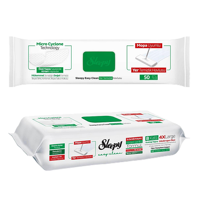 Вологі серветки SLEEPY Easy Clean Mop з зеленим клапаном 50шт.