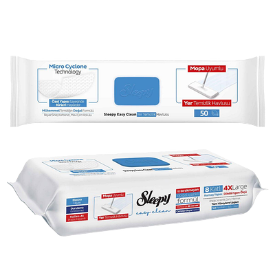 Вологі серветки SLEEPY Easy Clean Mop з синім клапаном 50шт.