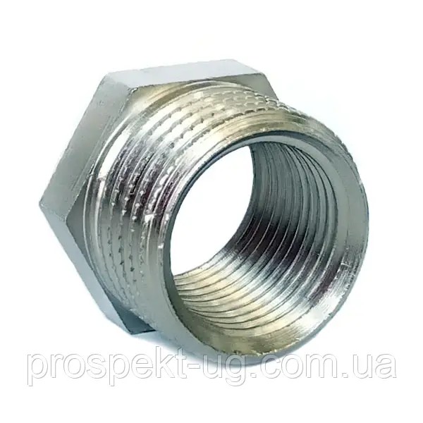 Футорка Ду40х32 (1 1/2"х1 1/4") латунна хром нікель З-В