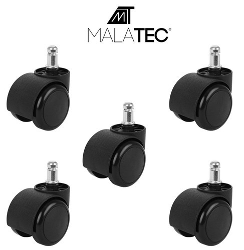 Колеса для офісного крісла - 5 шт - чорні Malatec 9086
