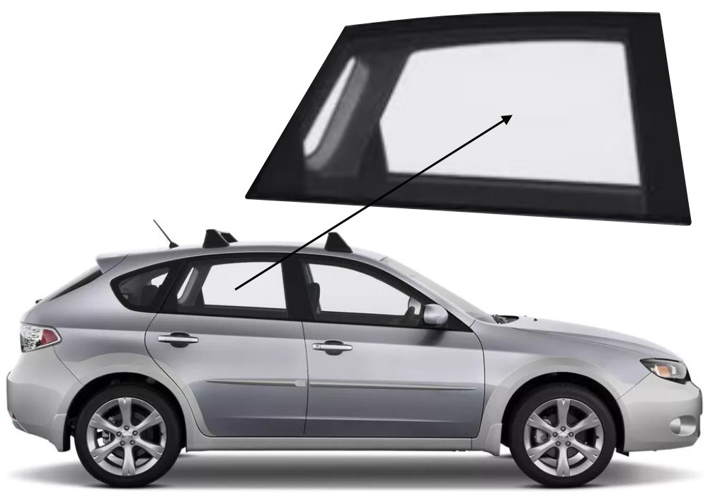 Бічне скло Subaru Impreza 2007-2011 задніх дверей праве, фото 1