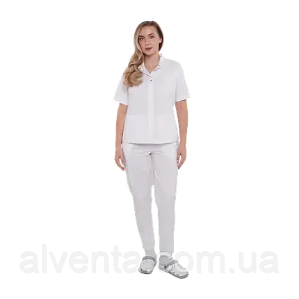 Медичний стрейчевий костюм Канада, Білий (Штани-моми), фото 1