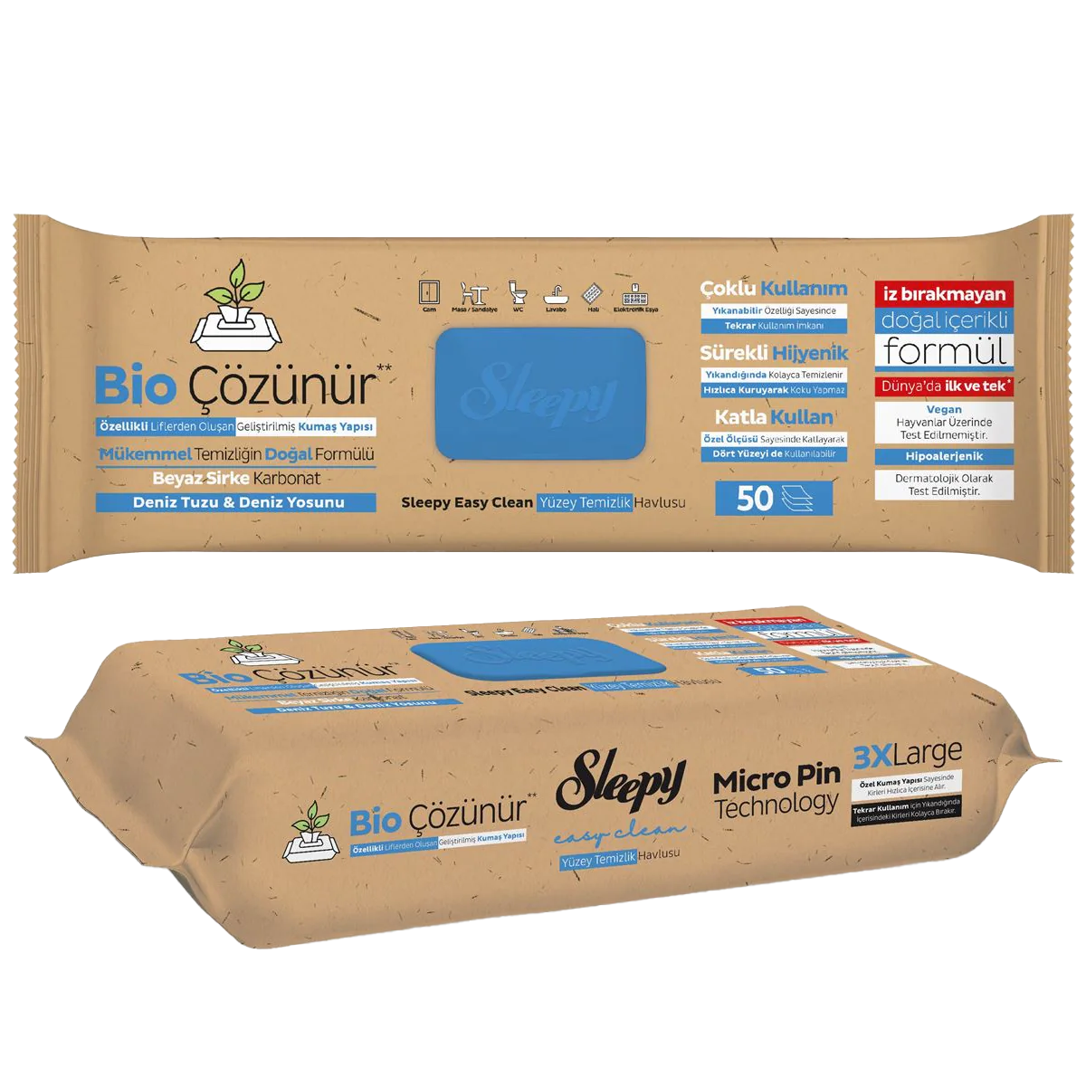 Вологi cерветки «SLEEPY» Bio Easy Clean Tea Tree з синім клапаном 50шт.