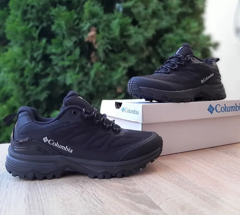 Чоловічі зимові термо кросівки Columbia Gore-Tex взуття Коламбія Гортекс чорні теплі фліс осінь єврозима