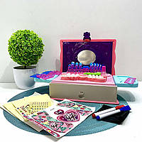 Набір для манікюру KL 7523 (48/2) накладні нігті, наліпки, 2 маркери пиши-витирай , аксесуари, в ко