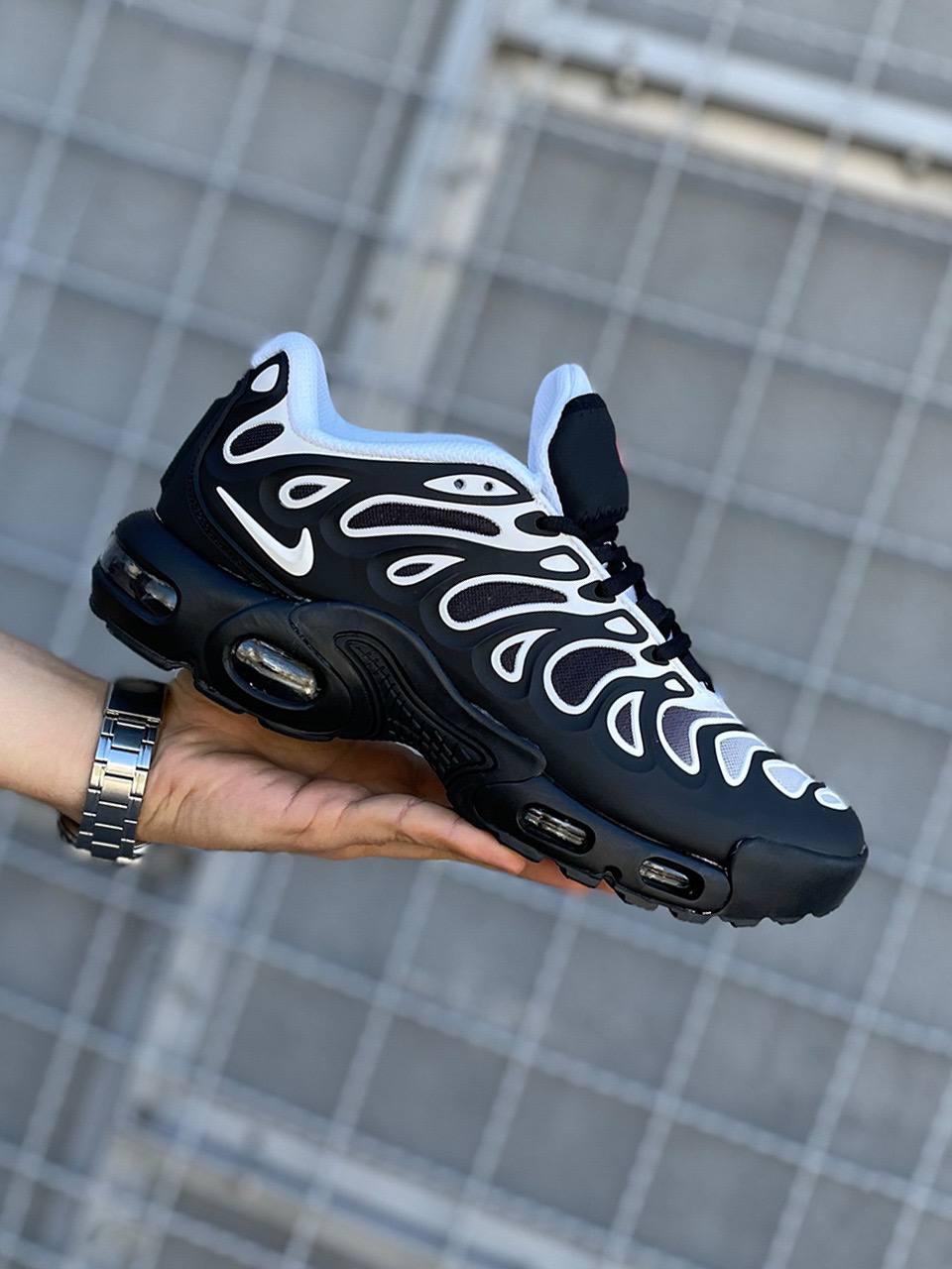 Чоловічі кросівки Nike Air Max TN Plus Drift Black White (Чорно-Білі) Взуття Найк Аір Макс Плюс водонепроникний текстиль демісезон