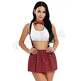 Ігровий костюм школярки спідниця, блузка та підтяжки, фото 3