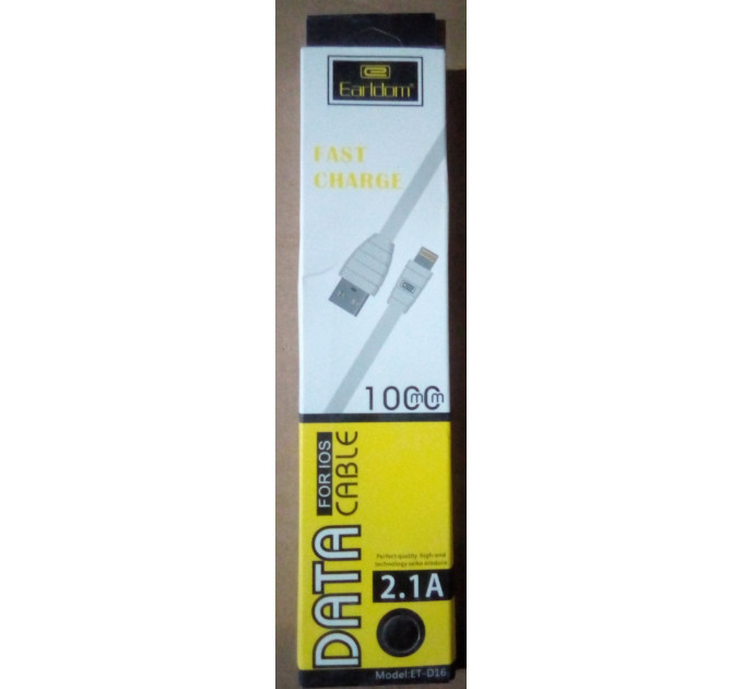 Кабель Айфон Earldom Iphone for IOS ligtning 2.1А ET-D16, фото 1