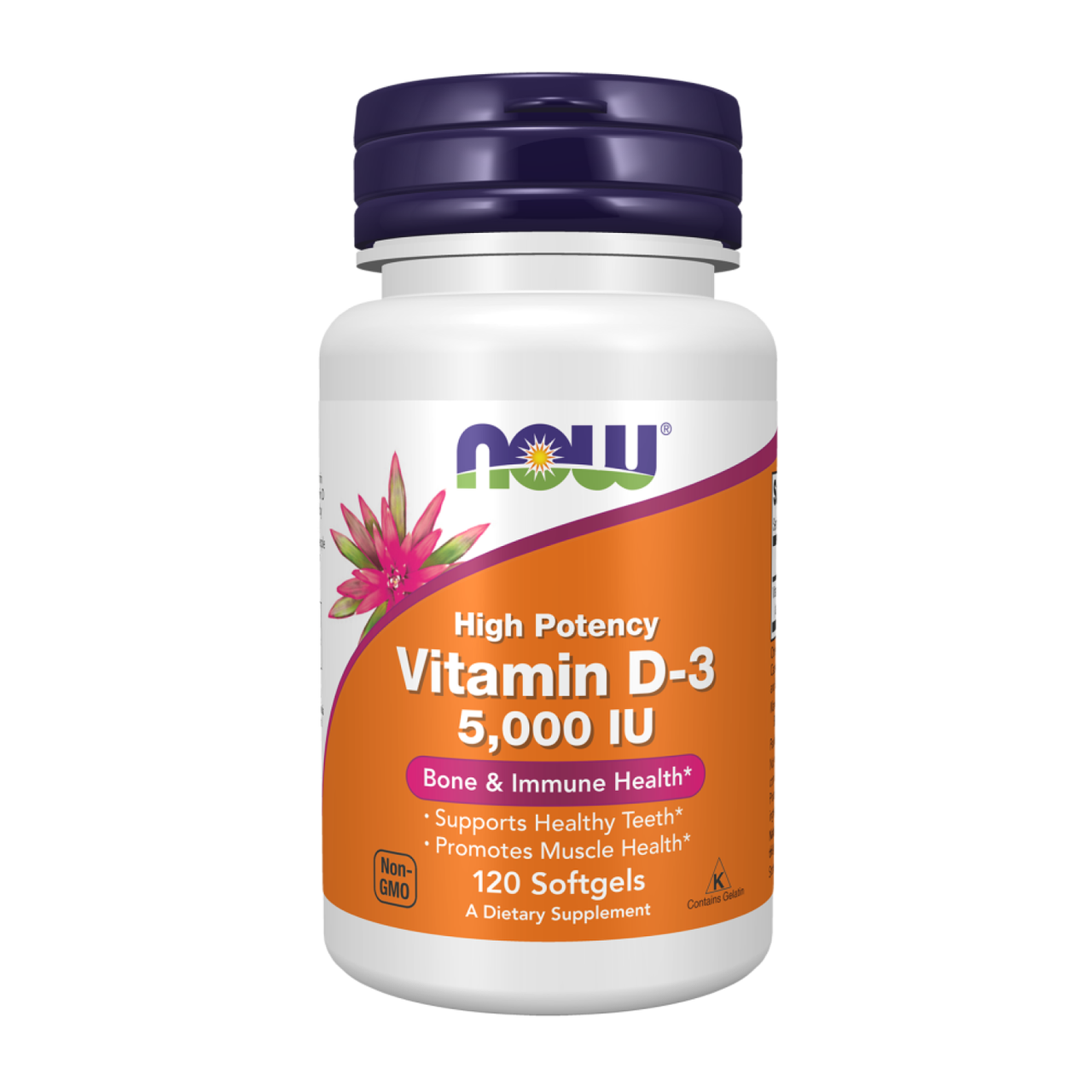 Вітамін D3 Vitamin D3 5000 ME Now Foods 120 капсул