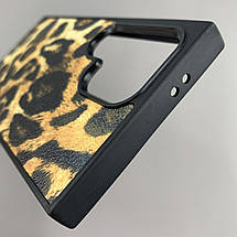 Чохол для Samsung Galaxy S24 Ultra чохол з принтом leopard skin на самсунг с24 ультра чорний з коричневим a01o, фото 5