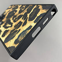 Чохол для Samsung Galaxy S24 Ultra чохол з принтом leopard skin на самсунг с24 ультра чорний з коричневим a01o, фото 6