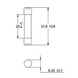 Запобіжник циліндричний плавкий 400mA HT 6,3x32мм 500В [6710315] CH ETI, фото 2