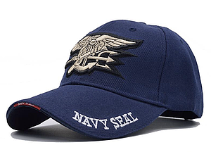 Бейсболка чоловіча синя вишивка Морські котики NAVY SEAL - (Спецназ США) HAND WILD