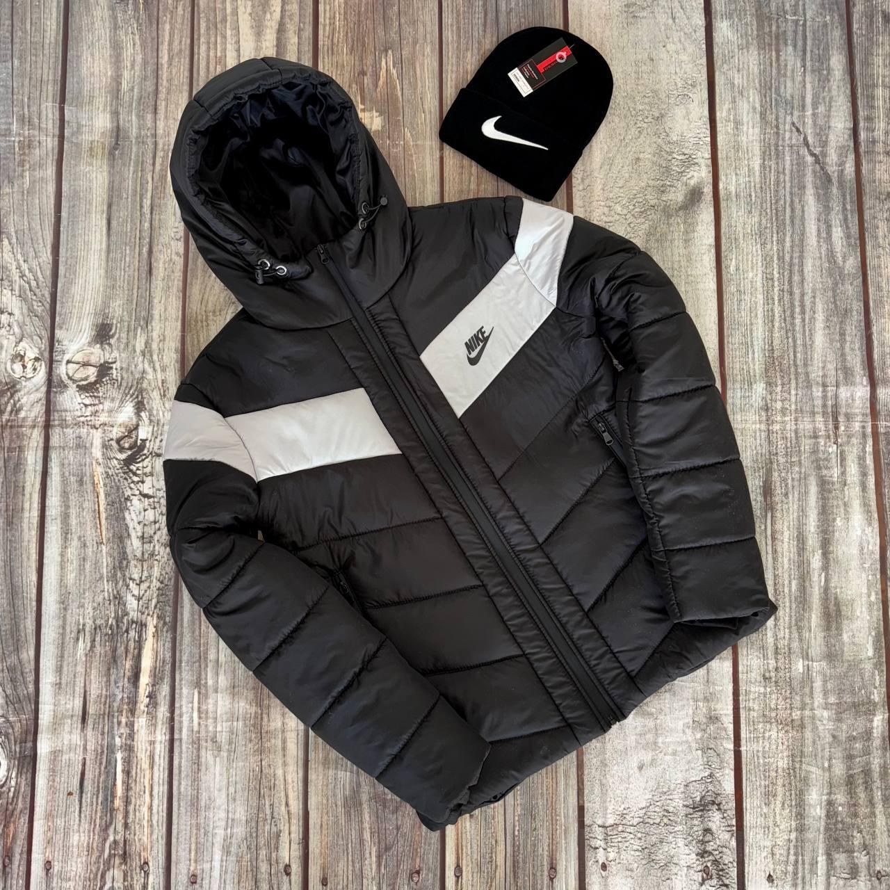 Куртка чоловіча зимова Nike Tech до -20°C чорна з капюшоном пуховик чоловічий зимовий найк