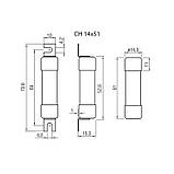 Запобіжник циліндричний плавкий 20A gBat 14x51мм 800В DC [2637407] CH ETI, фото 3