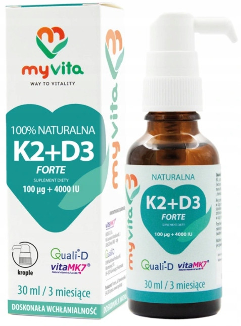 MyVita Вітамін К2 100 мкг + D3 4000 МО ФОРТЕ 30 мл, фото 1