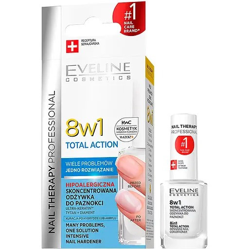 Засіб для нігтів здорові нігті Eveline Cosmetics 8в1 Nail Therapy 12 мл