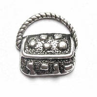 Метал. підвіска "сумочка" срібло (1,8х1,8 см) 6 шт. в уп.