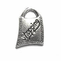 Метал. підвіска "сумочка" срібло (1,7х1,2 см) 12 шт. в уп.