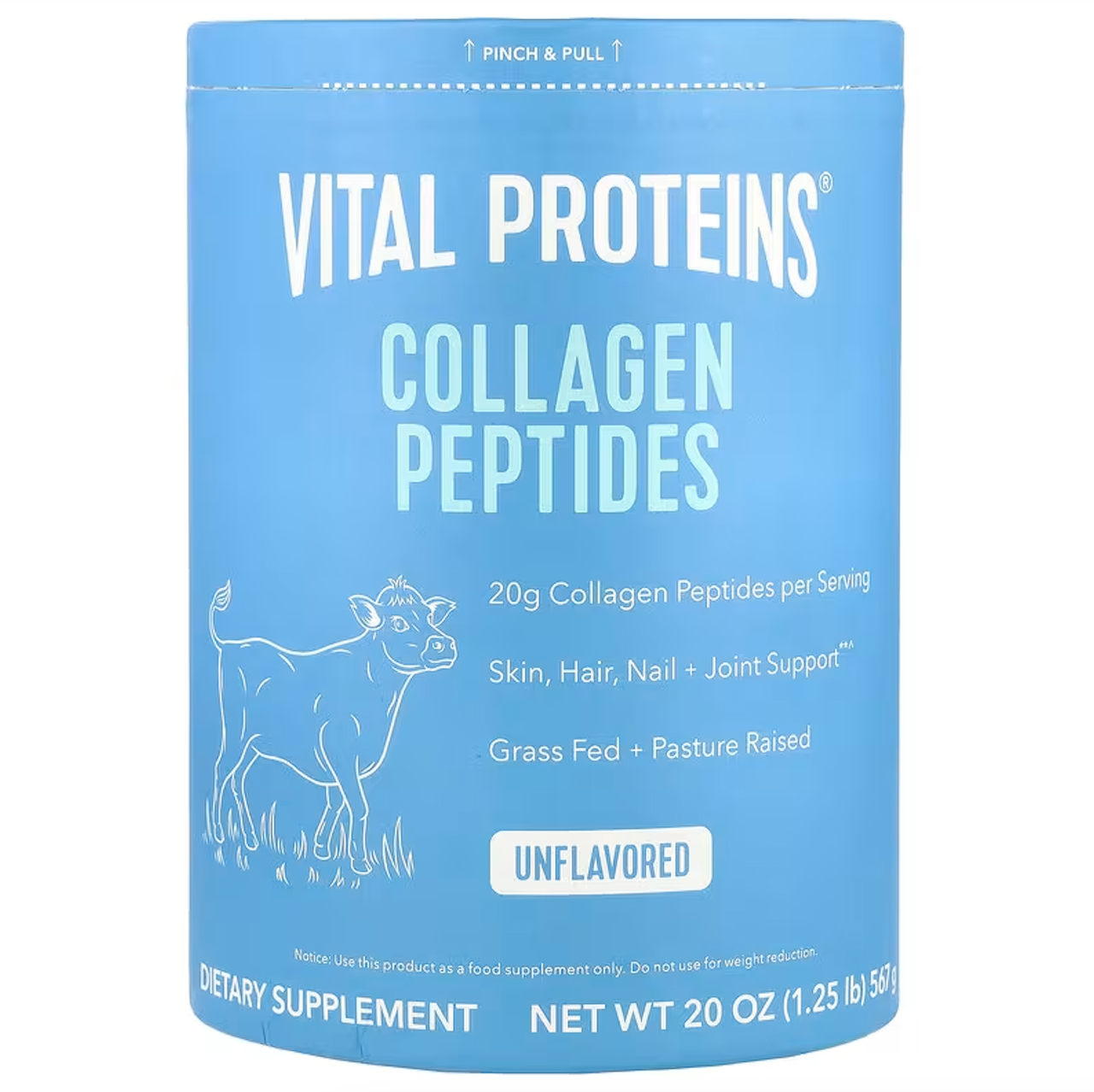 Vital Proteins, collagen peptides, пептиди колагену, без смакових добавок, 567 г