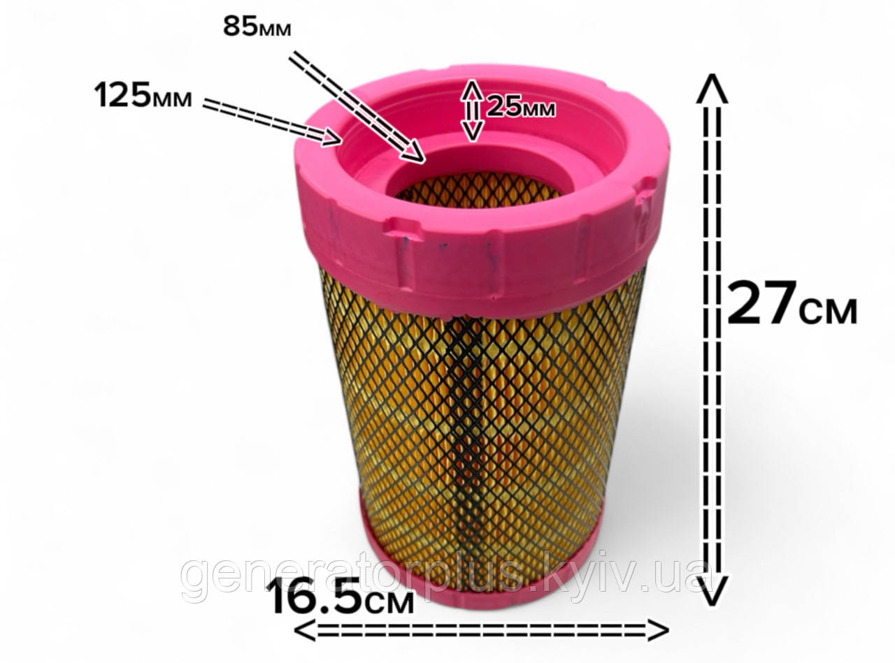 Повітряний фільтр на генератор Weichai K1627 WP2.3D48E200 WP4 SА 16303 1001069804-1, фото 1