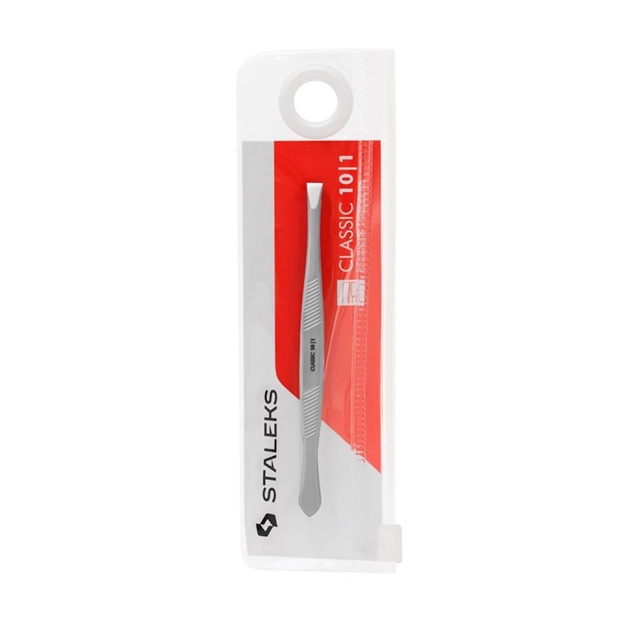 Staleks Classic 10 Type 1 - пінцет для брів (широкий прямий) з нержавіючої сталі, фото 1