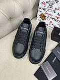 Кросівки чоловічі шкіряні чорного кольору з об'ємним лого, фото 10