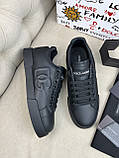 Кросівки чоловічі шкіряні чорного кольору з об'ємним лого, фото 9