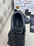 Кросівки чоловічі шкіряні чорного кольору з об'ємним лого, фото 6