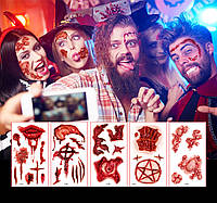 Набір тату Хелловін рани 5 аркушів (Частина 1)