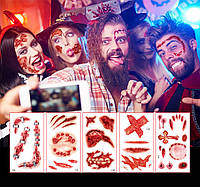 Набір тату Хелловін рани 5 аркушів (Частина 2)