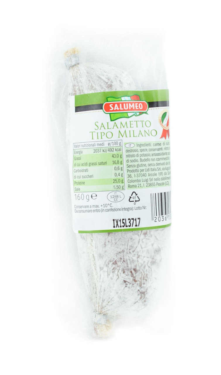 Салямі Міланське Salametto Tipo Milano Salumeo, 160 г.