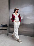 Костюм жіночий тринитка на флісі кофта на блискавці та штани 42-44 46-48, фото 3