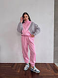 Костюм жіночий тринитка на флісі кофта на блискавці та штани 42-44 46-48, фото 5