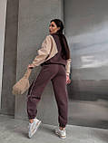 Костюм жіночий тринитка на флісі кофта на блискавці та штани 42-44 46-48, фото 7