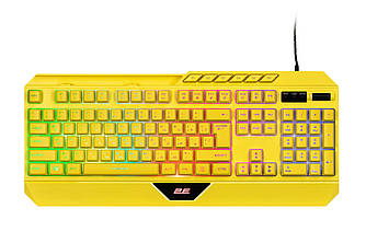 Дротова клавіатура ігрова 2E Gaming KG315 USB-A EN/RU RGB жовта