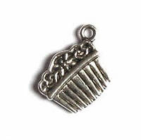 Метал. підвіска "гребінець" срібло (1,8х1,3 см) 8 шт. в уп.