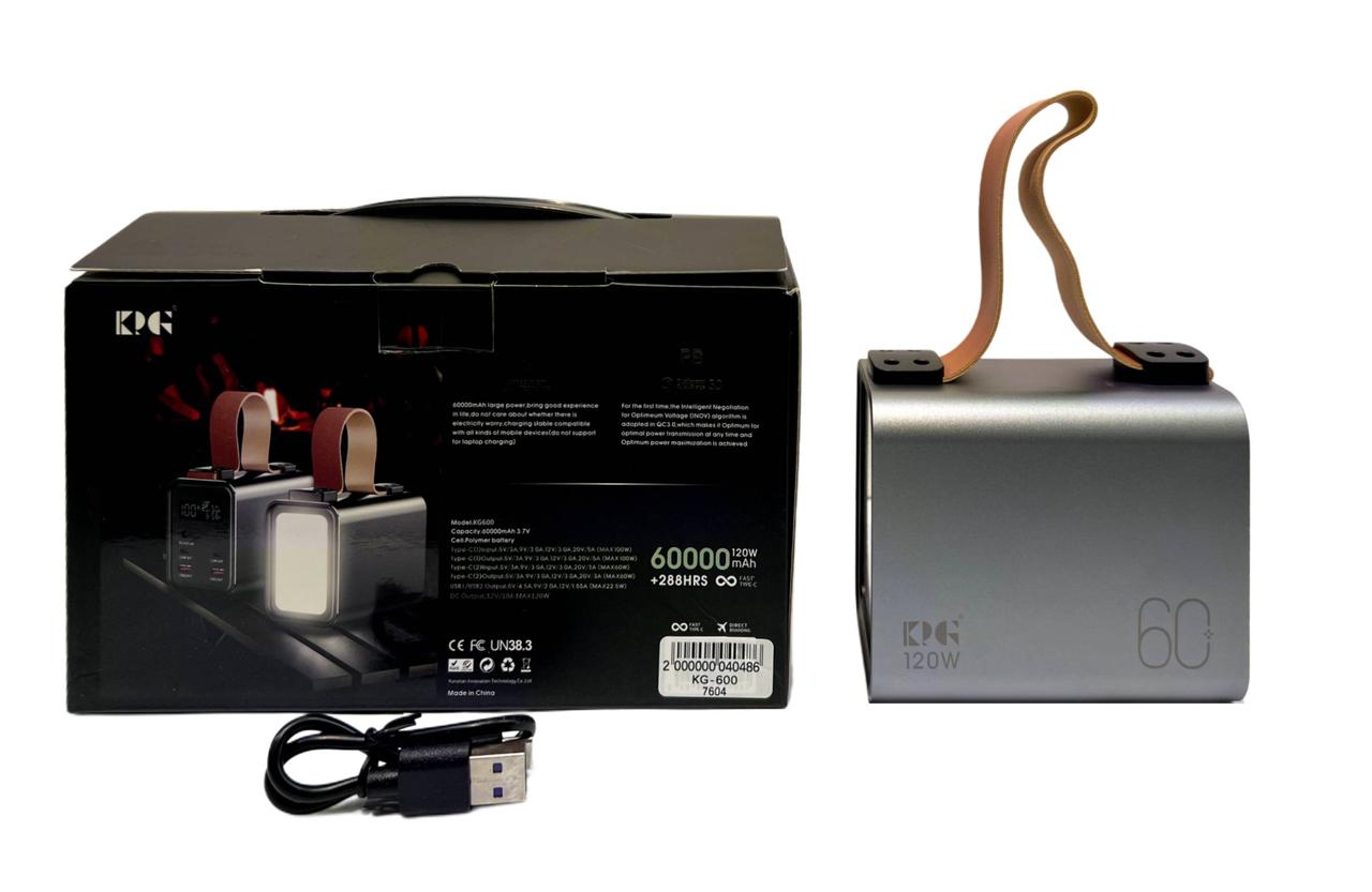 Зовнішній акумулятор (power bank) 60000мАг 100Вт KP KG-600 12шт 7604, фото 1