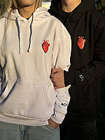 Парные худи для влюбленной пари "Heart" и своими инициалами на рукавах