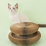 Інтерактивна кігтеточка іграшка трек з картону з котячою м'ятою та м'ячиком 24*11см, фото 2