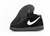 Чоловічі зимові кросівки Nike Air Force Winter Total Black High Найк Аір Форс чорні з білим замшеві з хутром високі, фото 4