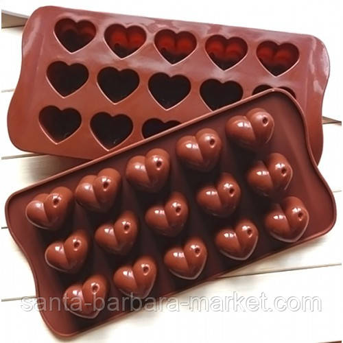 Форма для цукерок з 15-ти "серце" в упаковці №18785