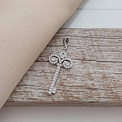 Кулон срібний Ключик з білими фіанітами