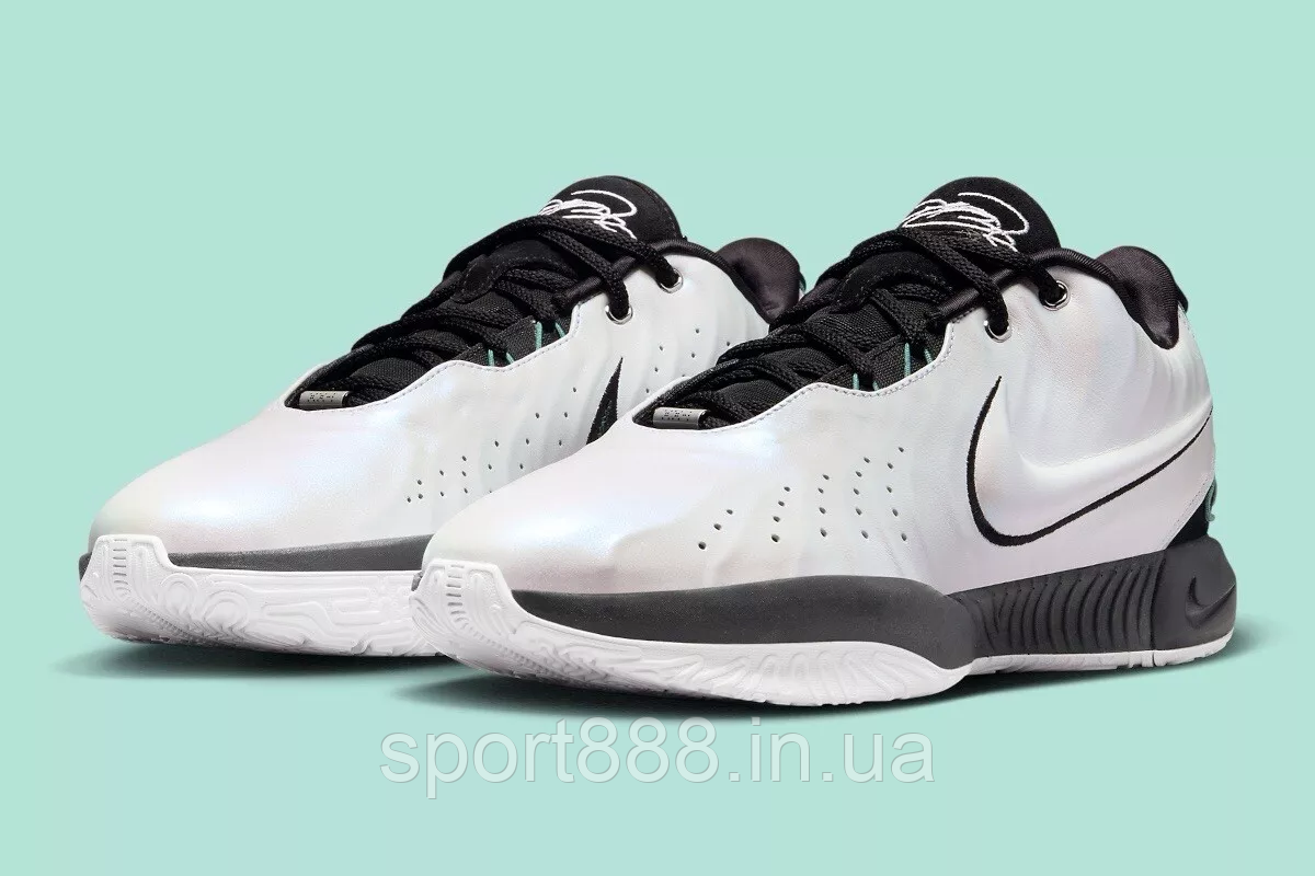 Eur40-46 Nike LeBron 21 Conchiolin  White/Black Леброн білі чоловічі жіночі баскетбольні кросівки, фото 1