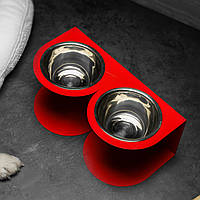 Столик з мисками для собак та кішок