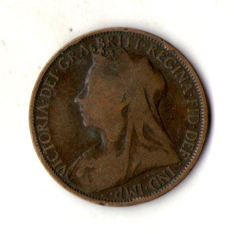 Велика Британія Королева Вікторія 1 пенні 1895 рік №2515
